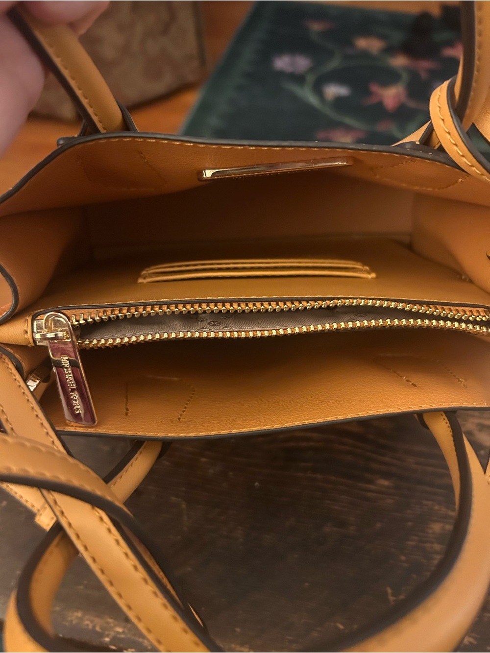 Michael Kors Peach-Colored Leather Crossbody Satchel - Picture 6 of 6